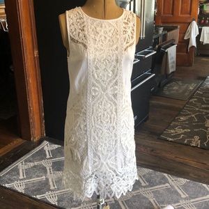 Anthropologie Moulinette Soeurs White Linen Dress Size 4
